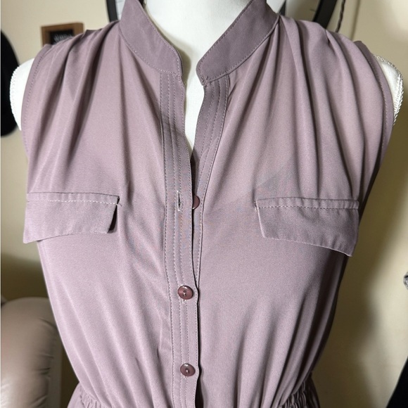 R n B brand Elegant Mauve Button-Down Dress - Picture 3 of 14